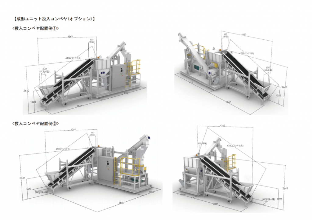 成形ユニット投入コンベヤ 3D